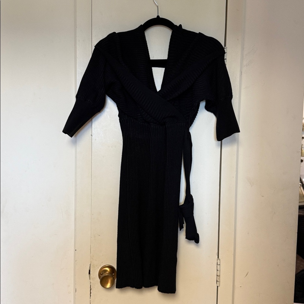 She + Sky Black Wrap Dress